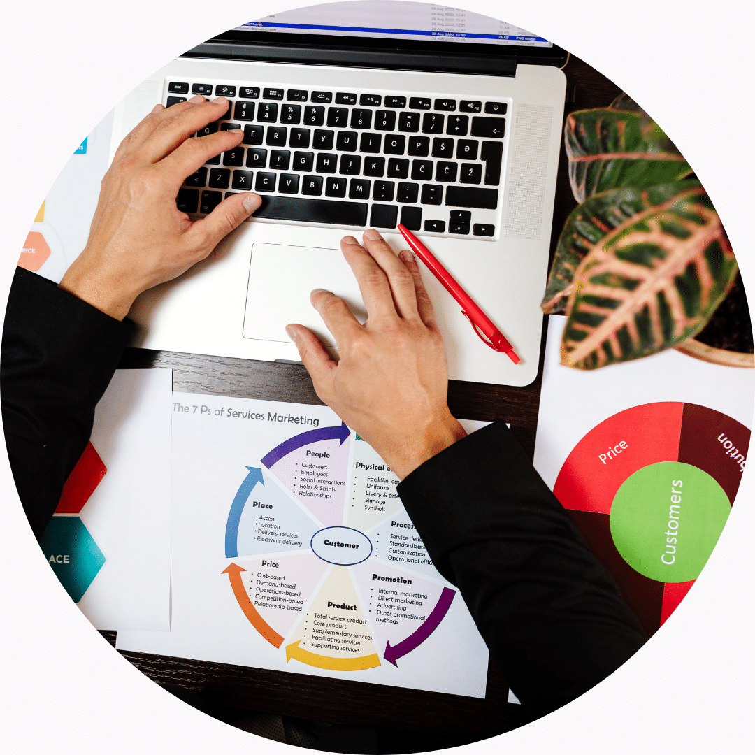 Stock photo of hands on a laptop